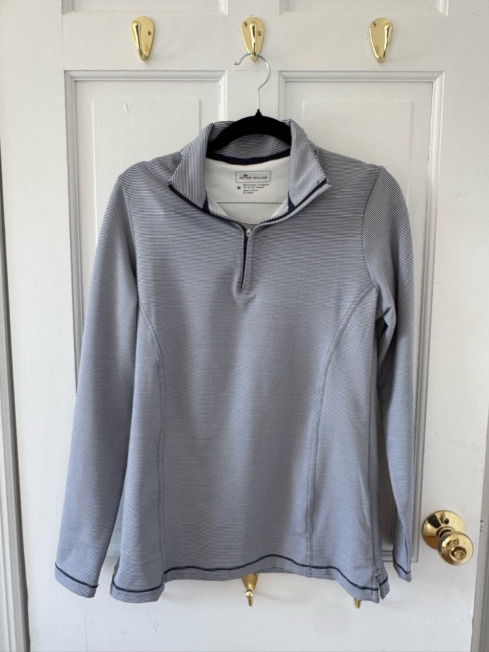 Peter Millar Women's Light Gray Quarter-Zip Pullover